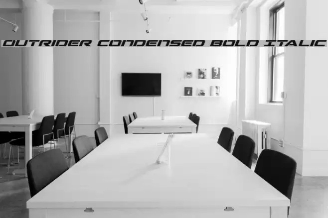 Outrider Condensed Bold Italic Font examples