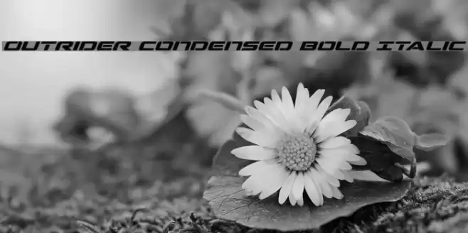 Outrider Condensed Bold Italic Font examples