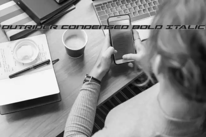 Outrider Condensed Bold Italic Font examples