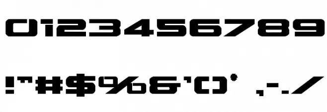 Outrider Condensed Bold Font OTHER CHARS