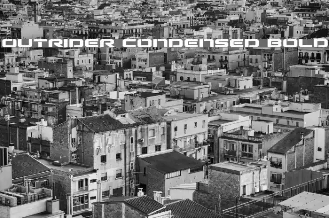 Outrider Condensed Bold Font examples