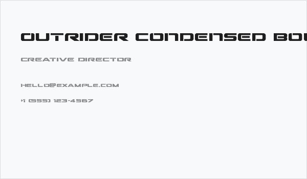 Outrider Condensed Bold Business Card