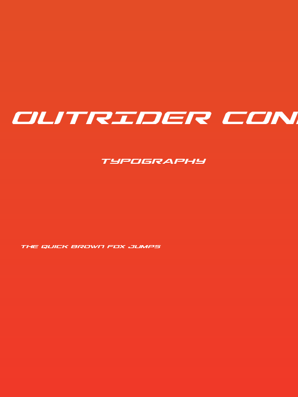 Outrider Condensed Italic Condensed Italic Poster