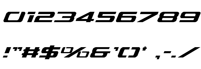Outrider Condensed Italic Font OTHER CHARS