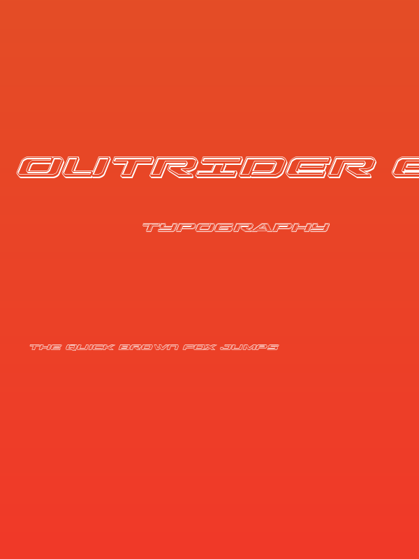 Outrider Engraved Italic Italic Poster