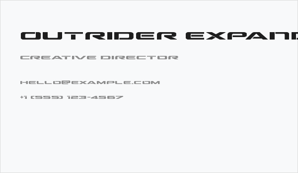 Outrider Expanded Bold Expanded Bold Business Card