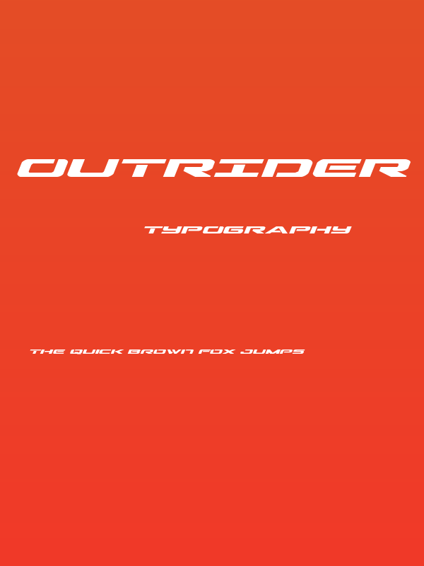 Outrider Expanded Bold Italic Poster