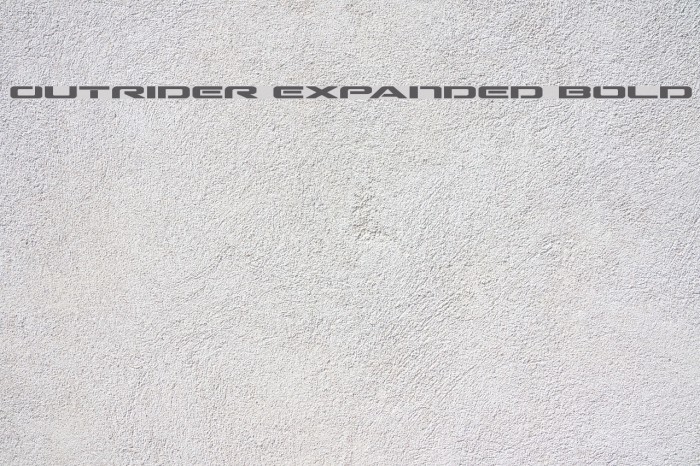 Outrider Expanded Bold Font examples