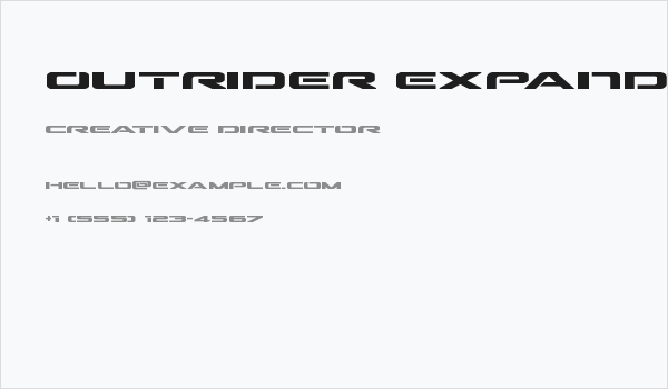 Outrider Expanded Bold Business Card