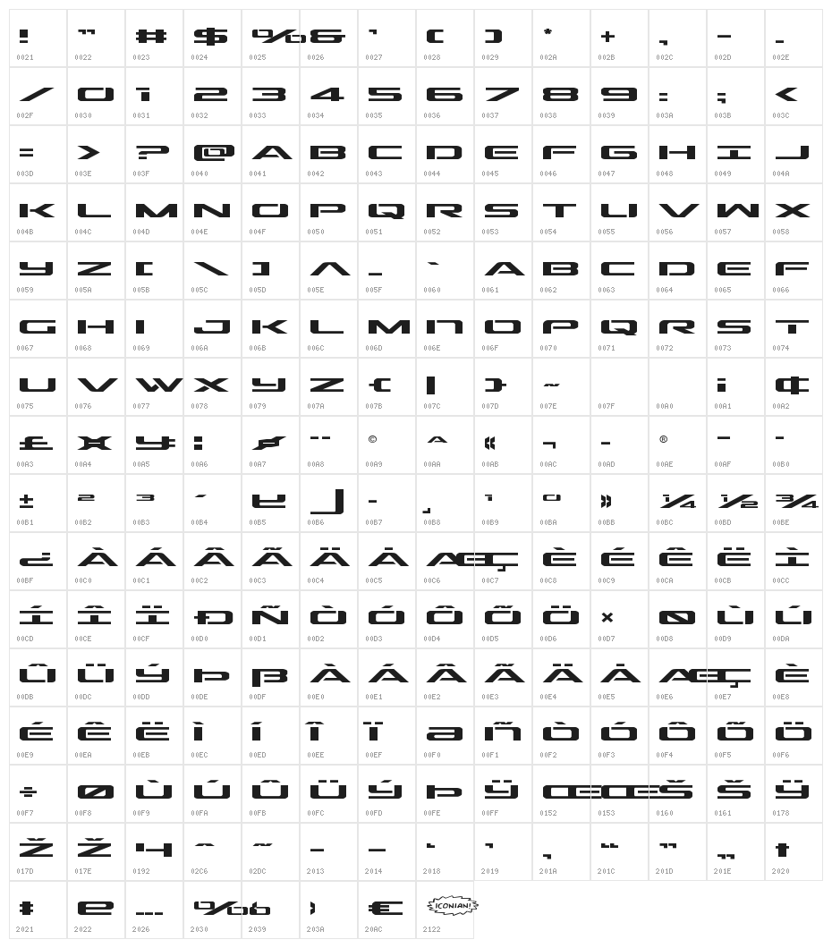 Outrider Expanded Expanded Character Map