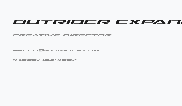Outrider Expanded Italic Expanded Italic Business Card