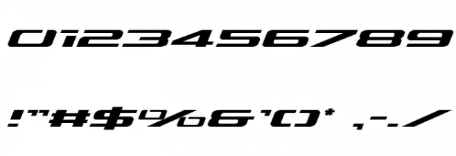 Outrider Expanded Italic Font OTHER CHARS