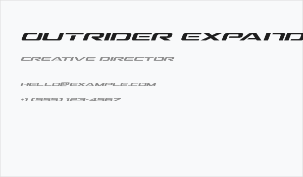 Outrider Expanded Italic Business Card