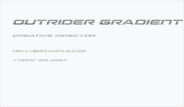 Outrider Gradient Italic Italic Business Card