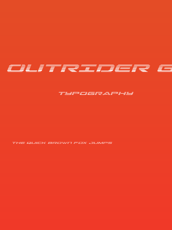 Outrider Gradient Italic Italic Poster