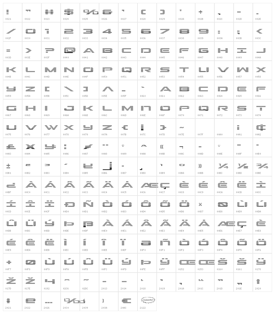 Outrider Gradient Character Map