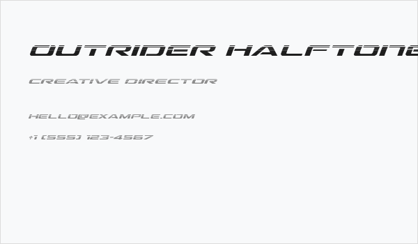 Outrider Halftone Italic Italic Business Card