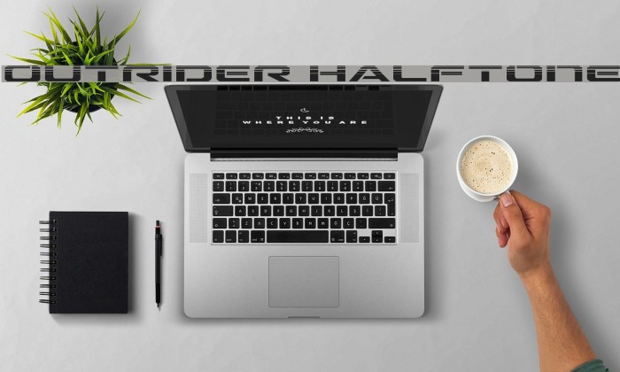 Outrider Halftone Font examples