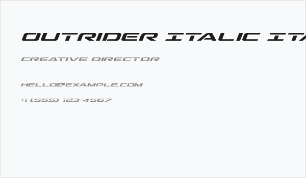 Outrider Italic Italic Business Card