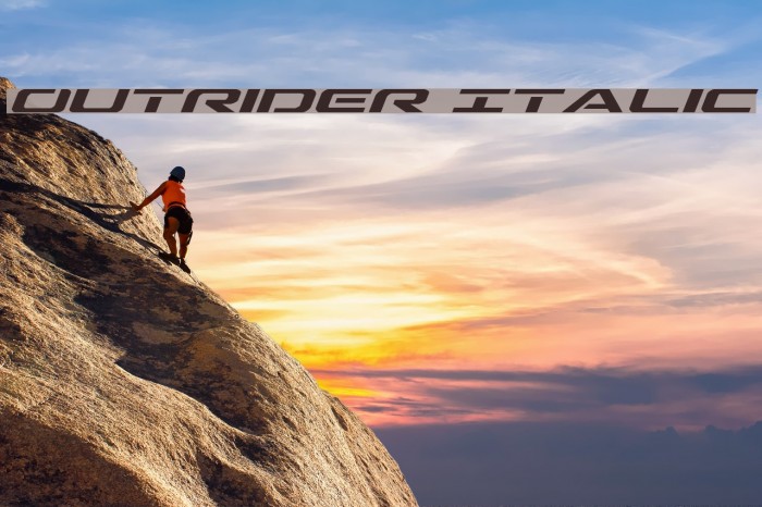 Outrider Italic Font examples