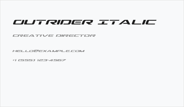 Outrider Italic Business Card