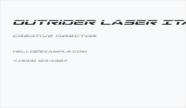 Outrider Laser Italic Italic Business Card