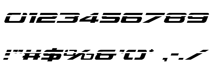 Outrider Laser Italic Font OTHER CHARS