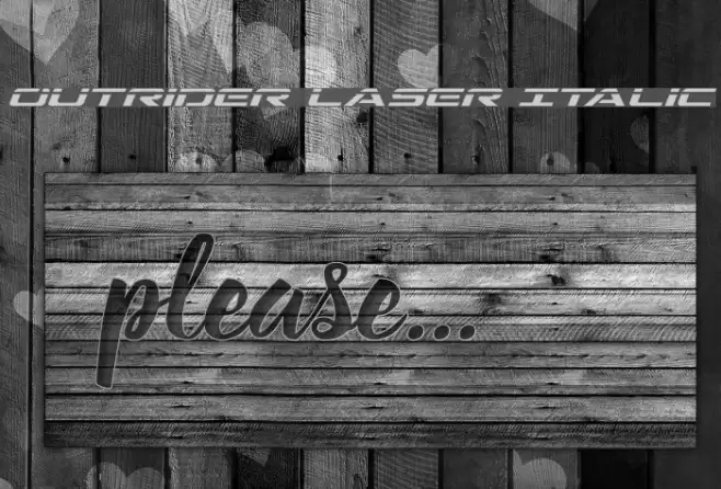 Outrider Laser Italic Fonte examples
