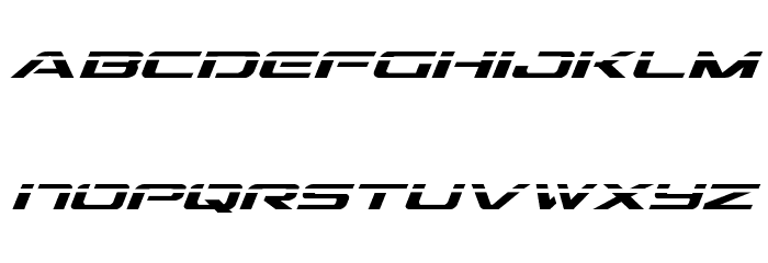 Outrider Laser Italic Font LOWERCASE