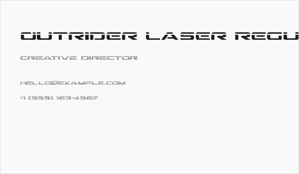 Outrider Laser Regular Business Card