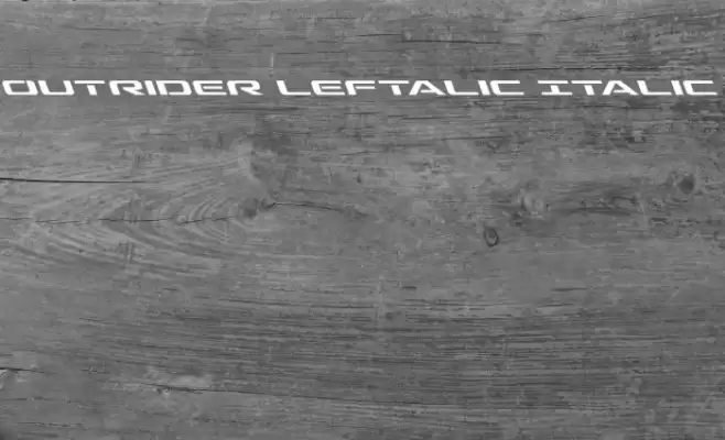 Outrider Leftalic Italic Font examples