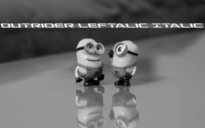 Outrider Leftalic Italic Font examples