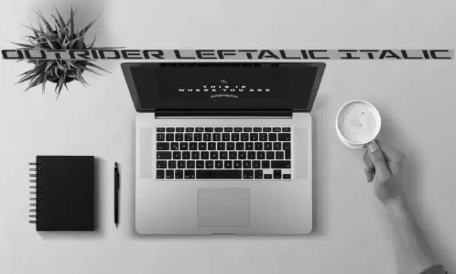 Outrider Leftalic Italic Font examples