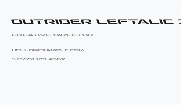 Outrider Leftalic Italic Business Card