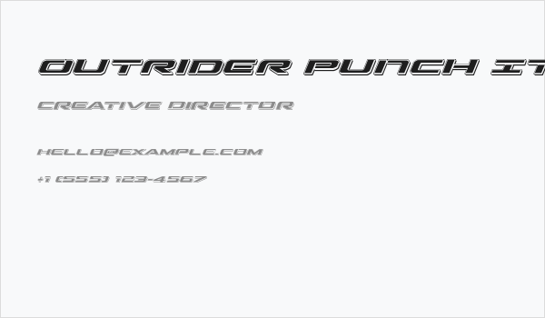 Outrider Punch Italic Italic Business Card