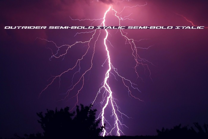 Outrider Semi-Bold Italic Semi-Bold Italic Font examples