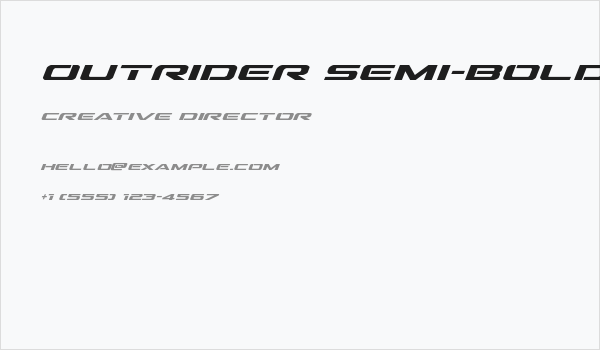 Outrider Semi-Bold Italic Semi-Bold Italic Business Card