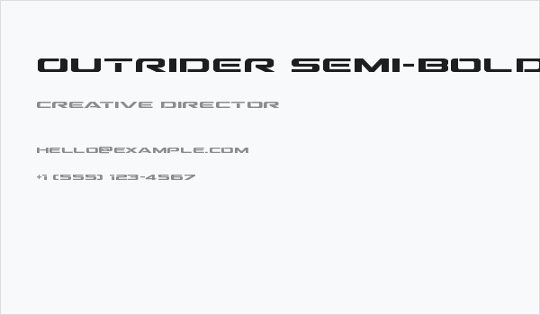 Outrider Semi-Bold Semi-Bold Business Card