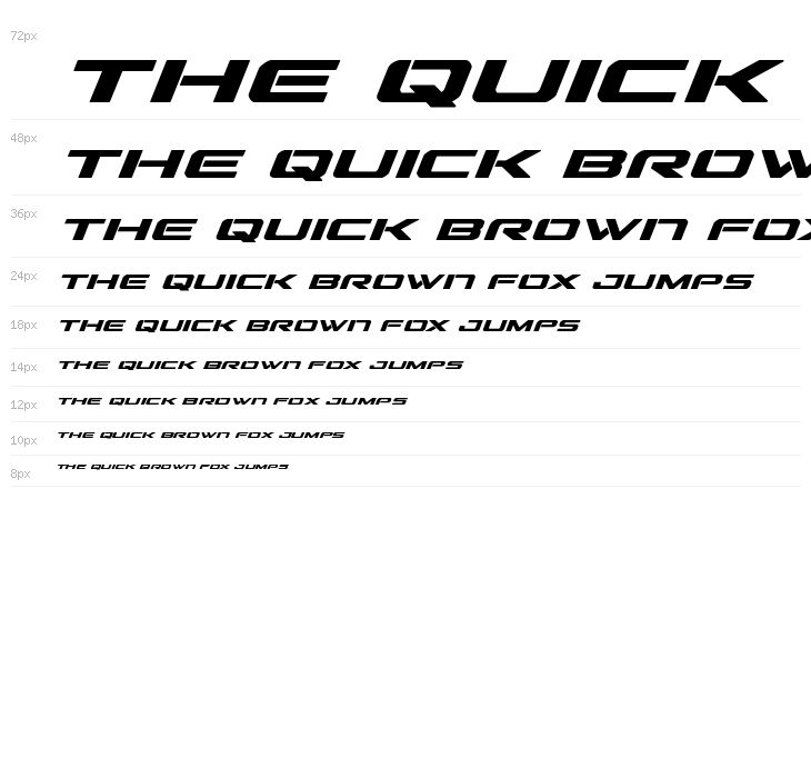 Outrider Semi-Condensed Bold It Semi-Condensed Bold Italic Waterfall