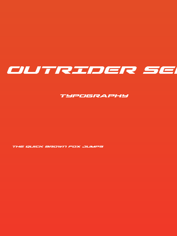 Outrider Semi-Condensed Bold Italic Poster
