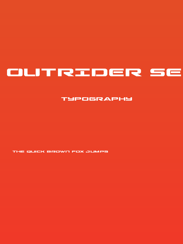 Outrider Semi-Condensed Bold Semi-Condensed Bold Poster