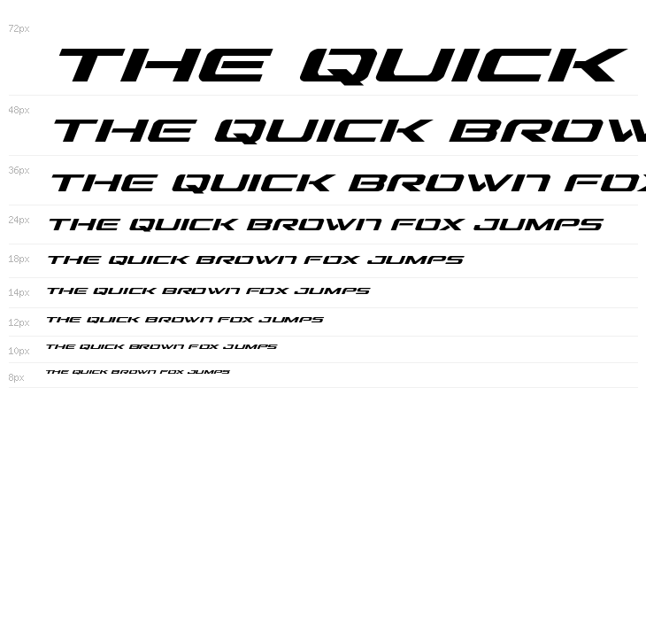 Outrider Semi-Condensed Italic Semi-Condensed Italic Waterfall