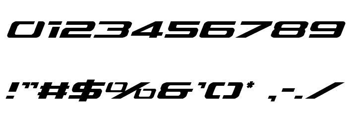 Outrider Semi-Condensed Italic Font OTHER CHARS