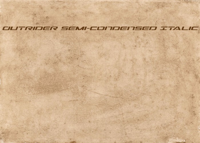 Outrider Semi-Condensed Italic Font examples