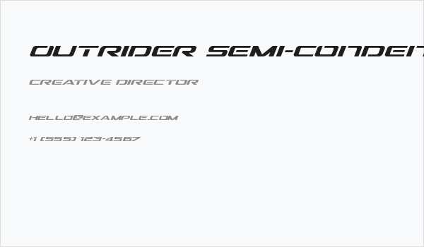 Outrider Semi-Condensed Italic Business Card