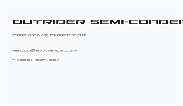 Outrider Semi-Condensed Semi-Condensed Business Card