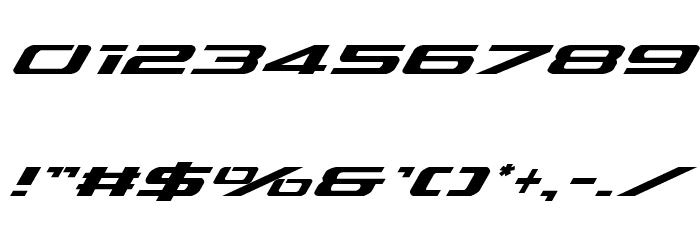 Outrider Super-Italic Italic Font OTHER CHARS