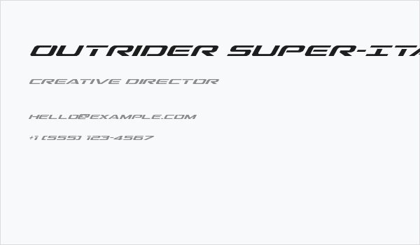 Outrider Super-Italic Italic Business Card