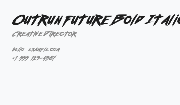 Outrun future Bold Italic Business Card