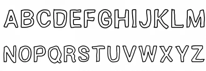 Outside inside outline Schriftart Groß